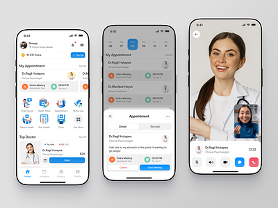 HelloDoc - Healthcare service App app design appointment booking booking app consult consultation app doctor doctor app doctor appointment health health app health care healthcare medical app minimalist mobile mobile app pop up schedule virtual care