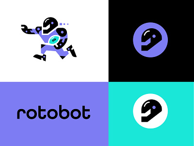 Rotobot ai 2 bold branding design football geometric graphic design helmet logo logodesign mascot mobile modern player robot