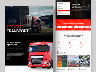 Logistic Industrial Landing Page business cargo container courier delivery distribution homepage industrial landing landing page logistic shipment shipping transport ui uiux warehouse web web design website