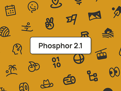 Phosphor 2.1 emoji glyphs icon resources symbols visual design