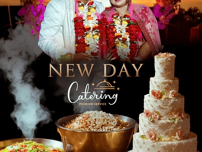 Catering Services Banner in Marriage Reception 3d branding graphic design logo motion graphics ui