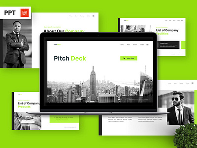 Pitch Deck - Business Powerpoint Templates company deck infographic pitch plan portfolio powerpoint presentation profile