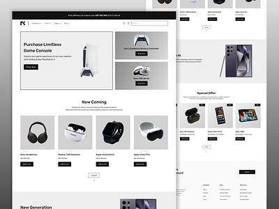 Desktop - Electronic Store e commerce home page landing page online store ui web design