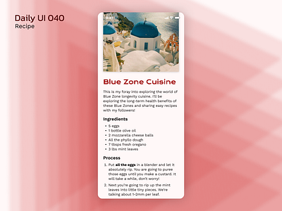 Daily UI 040: Recipe dailyui design figma mobile ui uidesign