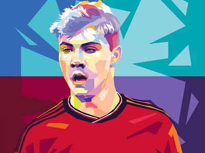 Rasmus Hojlund wpap pop art art design football goal graphic design illustration manchester united pop art poster soccer sport vector