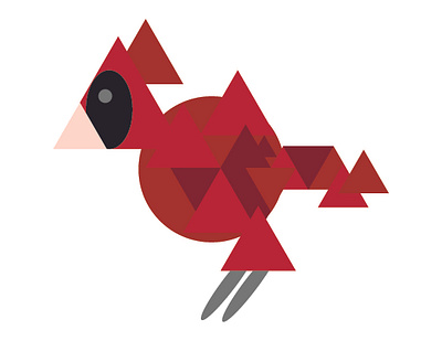 cardinal, one bird cardinal chriscreates chrismogren design drawing feathers illustration