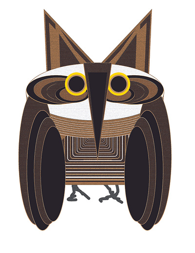 horned owl, one bir bird chriscreates chrismogren design drawing feathers horned owl illustration owl