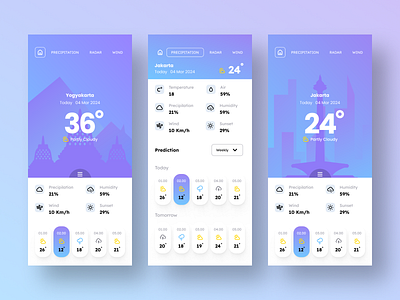 Weather ~ Mobile Apps app branding design graphic design health illustration logo ui ux vector