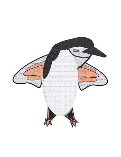 chinstrap penguin, one bird chinstrap penguin chriscreates chrismogren design drawing illustration penguin