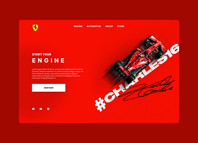Ferrari Design concept app branding car design ferrari graphic design illustration landing page ui ux