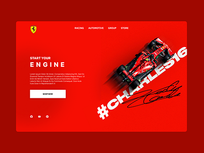 Ferrari Design concept app branding car design ferrari graphic design illustration landing page ui ux