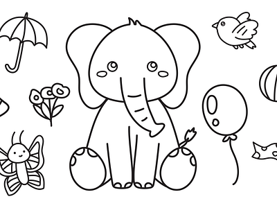 Animal Doodle animal illustration black and white children art children coloring art children illustration cute illustration design doodle graphic design illustration kids illustration line art vector