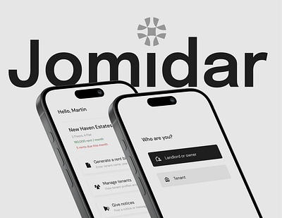 Jomidar : Rent Management Simplified accessibility app branding bw full project minimal mockups modern rent management secure typography ui usability focused user friendly ux