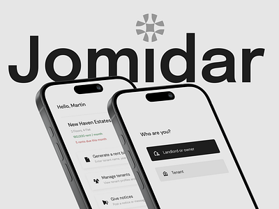 Jomidar : Rent Management Simplified accessibility app branding bw full project minimal mockups modern rent management secure typography ui usability focused user friendly ux