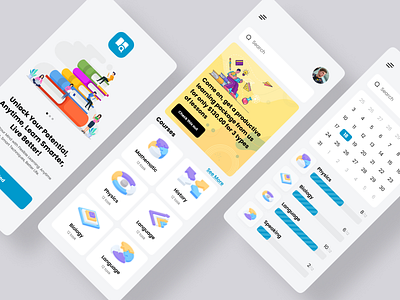 E-Learning ~ Mobile App app branding design graphic design health illustration logo ui ux vector