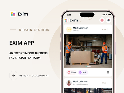 Exim App - UI/UX Designing branding business app graphic design mobile app ubrain ui uiux user experience user interface ux web design
