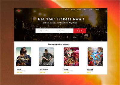 homepage for bookmyshow branding graphic design ui website