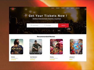 homepage for bookmyshow branding graphic design ui website