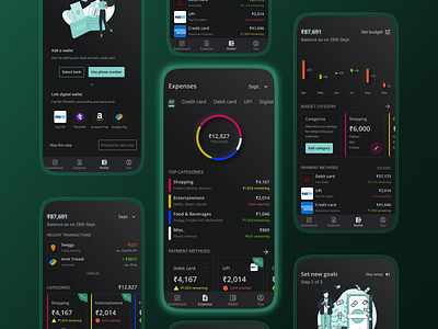 Finance management app: Mon-e clean ui design minimal ui ux