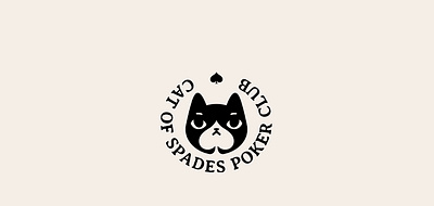 POKER CAT animal black branding card cat club cosmodrome art creative design game graphic design illustration logo logofolio malina cosmica pet poker portfolio spade vector