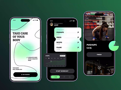 Fitness🏋️‍♀️ App UI Design android app app design application design fitness app graphic design ios mobile mobile app ui ui design ui ux uiux