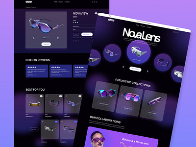 UI/UX Design - NovaLens E-commerce animation figma interactiv design mockups responsiv design uiux design web design