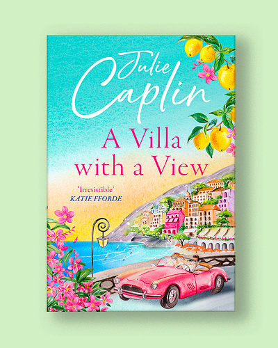 A Villa with a View X Enya Todd cover design novel realistic romance view watercolor