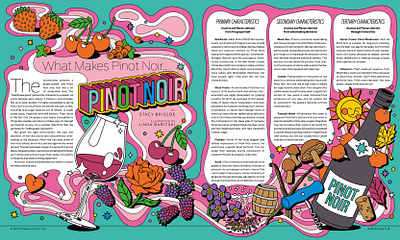 Pinot Noir X Season of Victory editorial flowers fruit graphic magazine objects wine