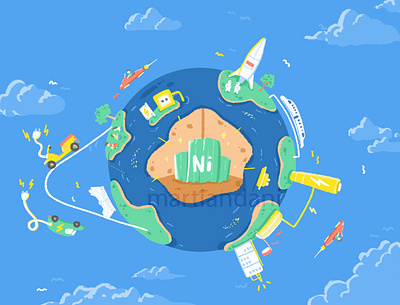 Eco-Earth for Nikel Indonesia 2d illustration character design flat design graphic design illustration illustrator infographic mural