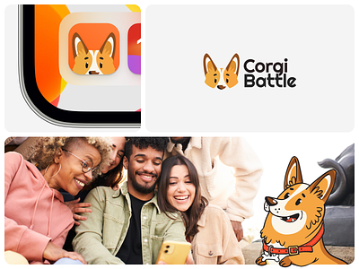CorgiBattle — Brand Identity app branding corgi design english illustrations logo logo design mobile ui