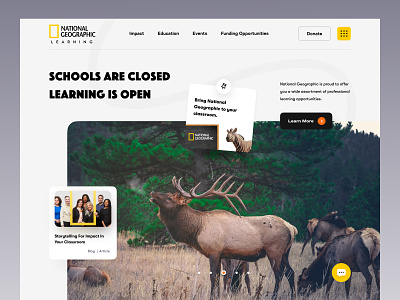 National Geographic Website - Education Page animal world classroom course education resources elearning homepage kids education landing page landingpage nat geo national geographic nature tv channel web web design webdesign website website design wildlife wildlife photography