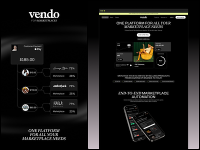 Vendo - for Marketplaces brand dashboard ecommerce graphic design logo marketplace scheme ui ux uxui web website