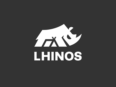 Lhinos aggressive animal camping charging logo logo design mountain negative space outdoor outdoors rhino rhinoceros tent