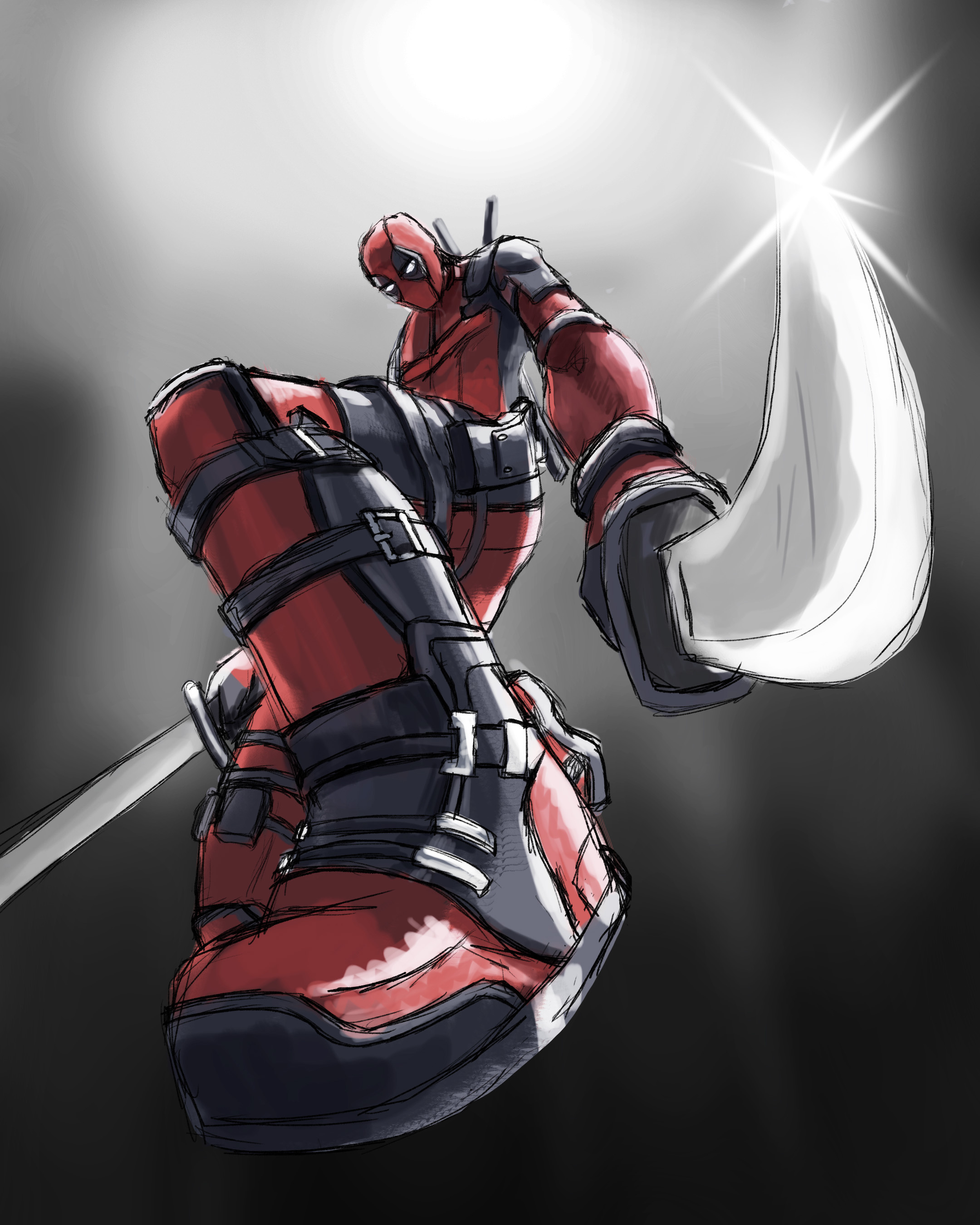 Deadpool art By Nuga animation art concept art graphic design perspective art