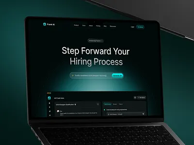 Frank AI - Landing Page of AI-Based HR ai artificial intelligence dark mode dark theme dashboard devin ai home page hr hr dashboard hr management hr website landing page saas saas dashboard saas website ui ui design uiux web design website