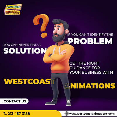 Unlock Success: Get Expert Guidance with WestCoast Animations! branding design graphic design icon identify the problem identity illustration logo ui ux vector westcoast animations