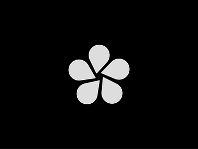 Logo concept - Decentralized Flower black dots flower graphic grey