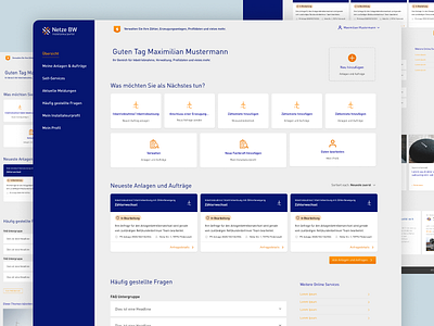 Dashboard Concept for Customer Portal for Installers by Netze BW b2b dashboard energy company