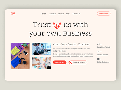 Cup Agency Landing Page Design agency agency landing page agency website branding creative agency design graphic design grow business interface design logo modern ui design studio typography ui visual design web design