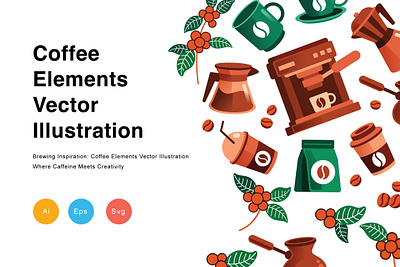 Coffee Elements Vector Illustration creativity logo