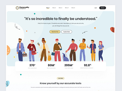 Personality Development landing page online test perosonality take test ui ui ux uiux ux uxui web web design web ui