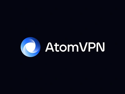 AtomVPN logo concept (for sale) app atom blockchain branding circle for sale icon logo mark protect safe secure security shield technology vpn