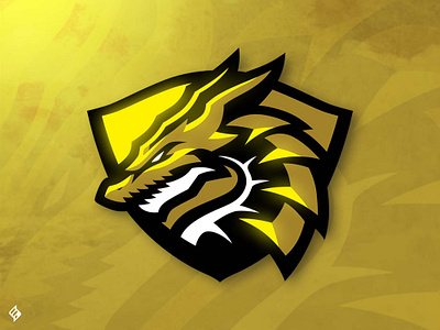 GOLD DRAGON branding dragon esport gaming graphic design logo logotype mythical sport logo vector