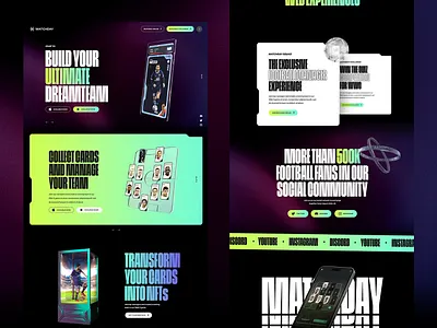 Matchday - Collect & Trade NFTs blockchain desktop esport experience football football manager gamble gambling landing league ligue ligue 1 messi nft player product design soccer ui design ux design website