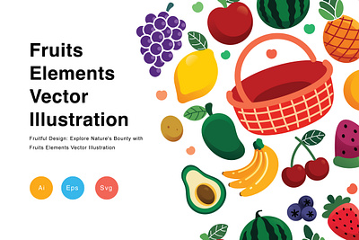 Fruits Elements Vector Illustration customizable