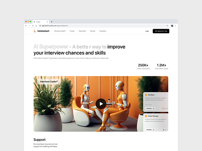 AI mock interview- Landing Page branding ui ux web web design