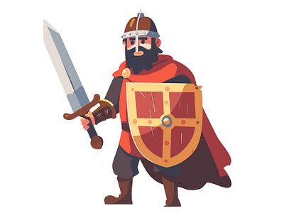Warrior #2 design graphic design ill illustration medieval medieval warrior shield sword warrior