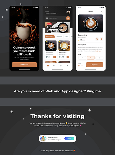 Coffee App :) branding graphic design ui