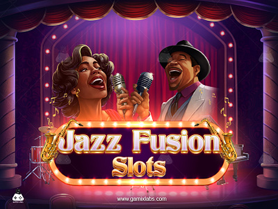 Jazz Fusion Slot Art Theme by Gamix Labs 2d artwork animation game characters game development gamix labs illustration jazz fusion slot jazz fusion slot art services slot slot animation slot art slot art services slot character services slot design slot services