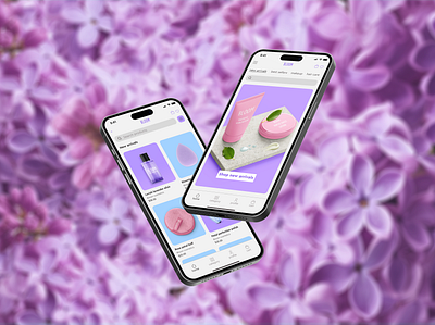 Makeup beauty app for gen z 14 app beauty cosmetics e commerce flowers gen z iphone makeup pastel purple ui ux young youth